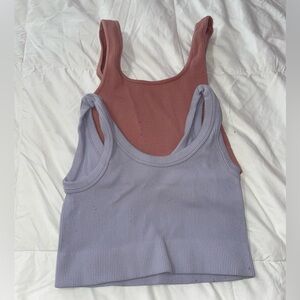 2x Stretch Ribbed Tanks